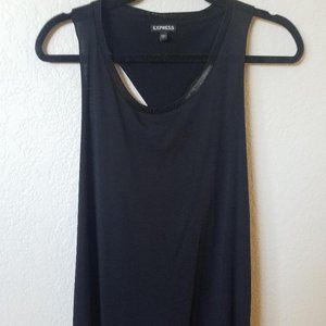 Express Black Top with criss cross back with chain